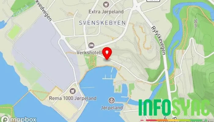 kart over Sommerteltet på Jørpeland Konsertsal i Jørpeland