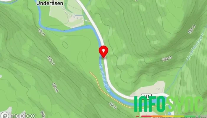 kart over Songdalsvegen rasteplass Rasteplass i Nodeland