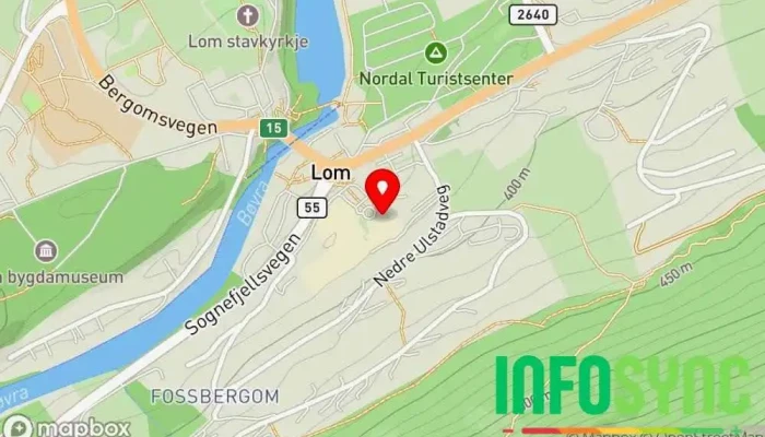 kart over SpareBank 1 Lom og Skjåk Bank, Bedriftsøkonomiske tjenester, Banktjenester for bedrifter, Bedriftsrådgivning, Bedriftstjenester, Økonomisk planlegger, Forsikringsselskap, Livsforsikringsselskap, Sparebank, Skatterådgivning i Fossbergom