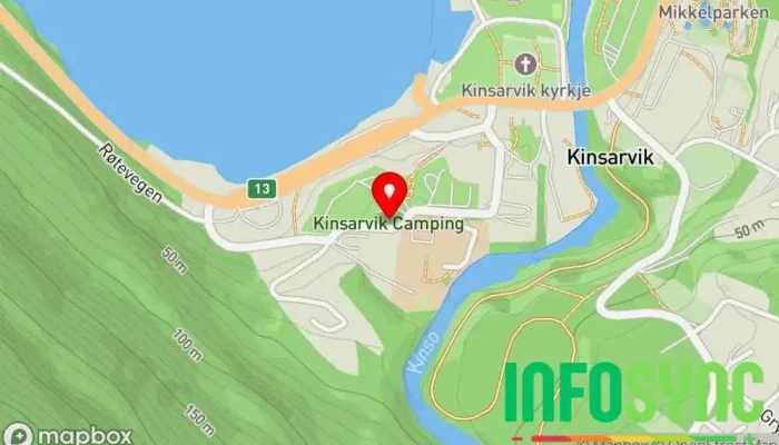 kart over Spielplatz Kinsarvik Camping Lekeplass i Kinsarvik