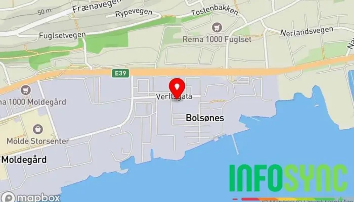 kart over Stanley Security avd Molde Sikkerhetstjeneste i Molde