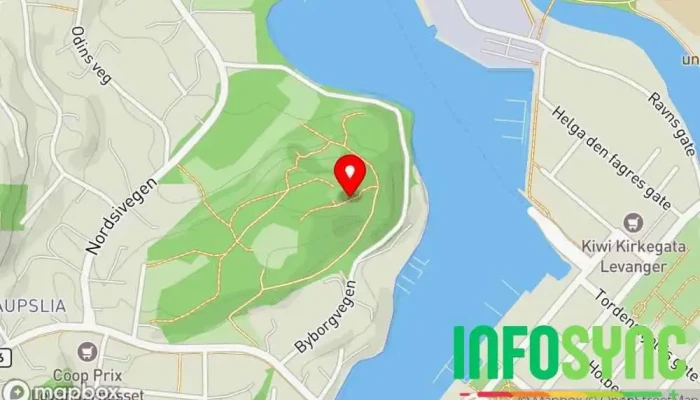 kart over Staupshaugen Trimtrapp Turområde i Levanger