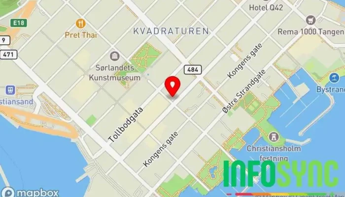 kart over STAY AS Reisebyrå i Kristiansand