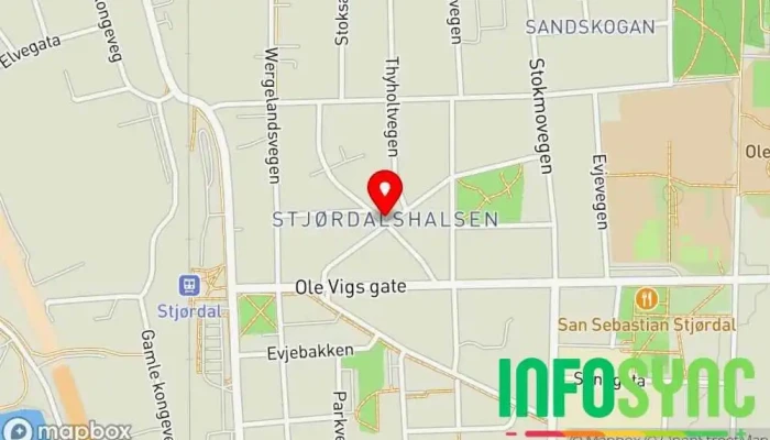 kart over Stjørdalshalsen  i Stjørdal