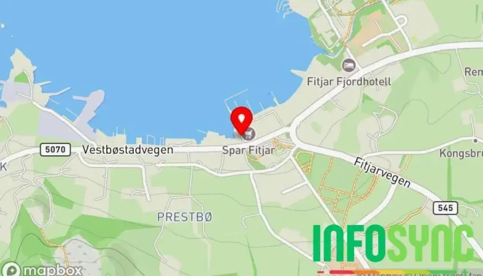 kart over Stord Videokiosk og Kafe Bar i Fitjar