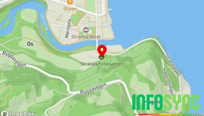 kart over Stranda Feriesenter Campingplass, Hytteutleie, Hytte i Stranda