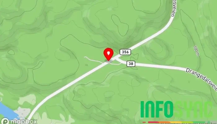 kart over Straumekrysset Bussholdeplass i Drangedal