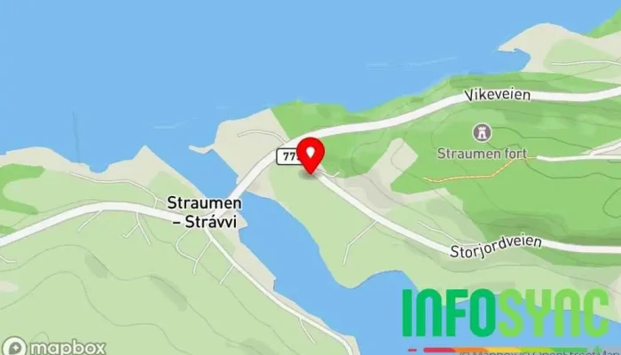 kart over Straumen Bussholdeplass i Borkenes