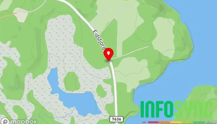 kart over Straumen Bussholdeplass i Sortland