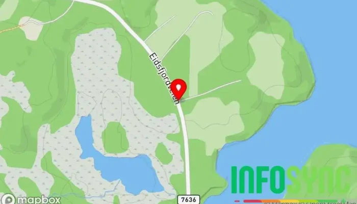 kart over Straumen Bussholdeplass i Sortland