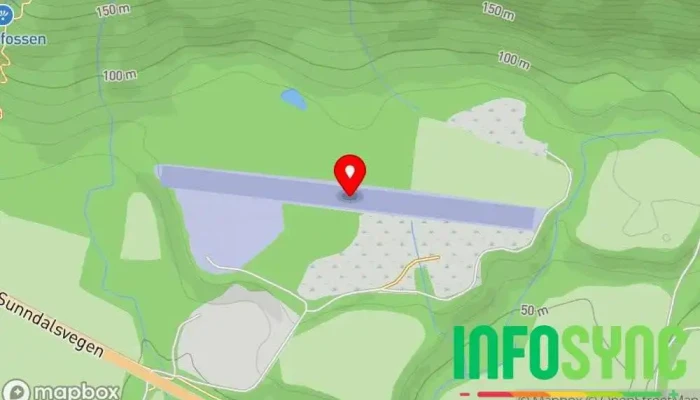 kart over Sunndal Flyklubb og Flyplass, Vinnu Fly, Flystripe, Flyskole i Grøa