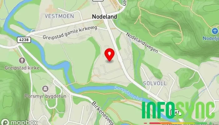 kart over Sygna kultursenter Kulturhus i Nodeland
