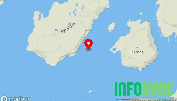 kart over Synstøyveita Strait i Norddyrøy