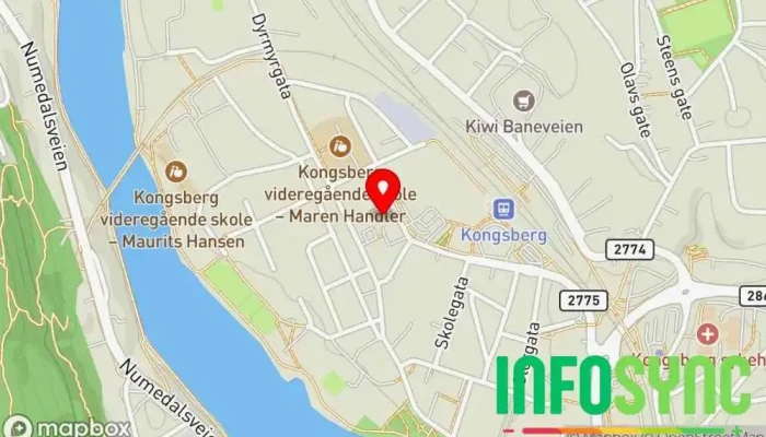 kart over Systemitech AS Datamaskinstøtte og -tjenester i Kongsberg