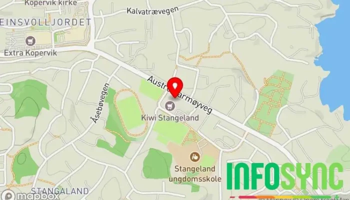 kart over Th Kolbeinsen installasjon AS Elektriker, Installatør av ladestasjon for elektriske kjøretøy, Elektrisk installasjon, Elektroutsalg, Smart-forhandler i Kopervik