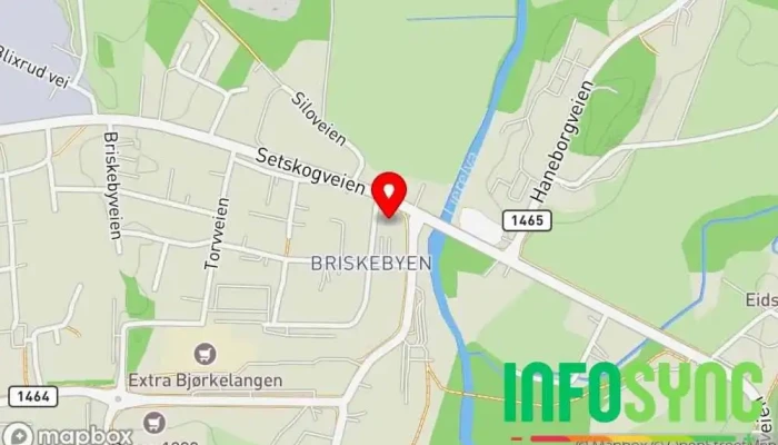 kart over Tippehjørnet Bjørkelangen As Bingolokale i Bjørkelangen