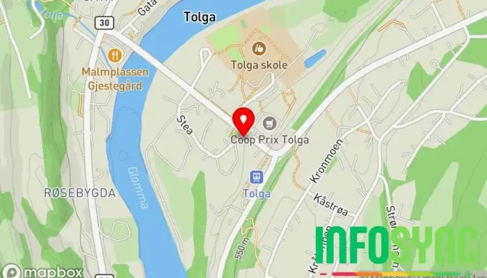 kart over Tolga  i Tolga
