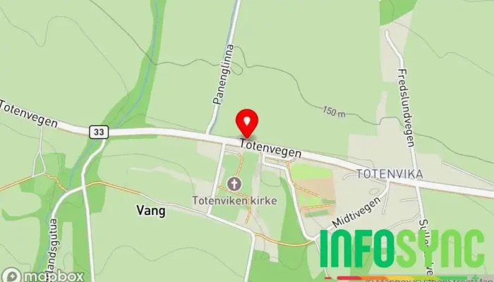 kart over Totenviken skole Totenvegen Bussholdeplass i Skreia