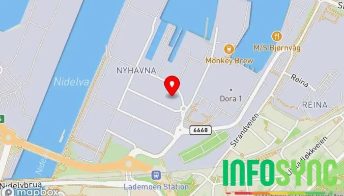 kart over Trøndelag Systeminnredning AS Innredningsentreprenør i Trondheim