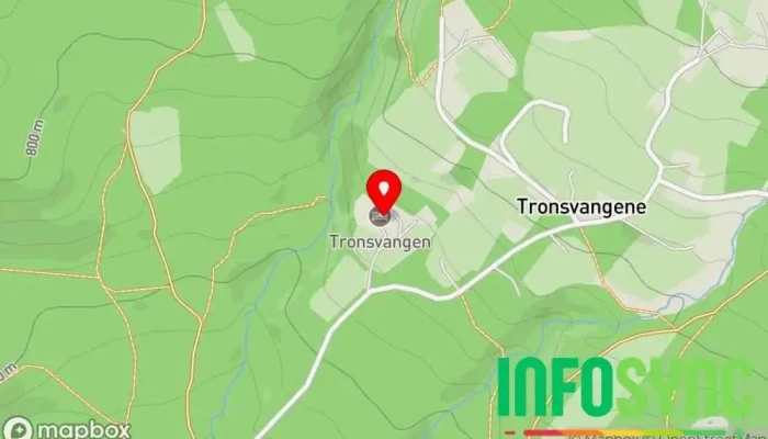 kart over Tronsvangen Seter Vandrerhjem i Alvdal