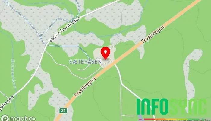 kart over Trysil Husky Arrangør av hundespannsturer, Guidede turer i Tørberget