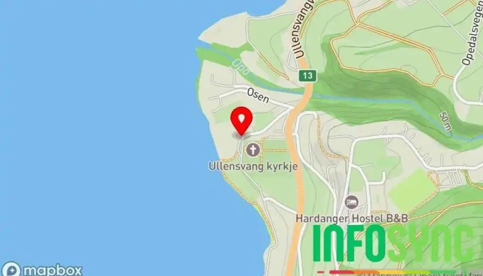 kart over Ullensvang  i Ullensvang