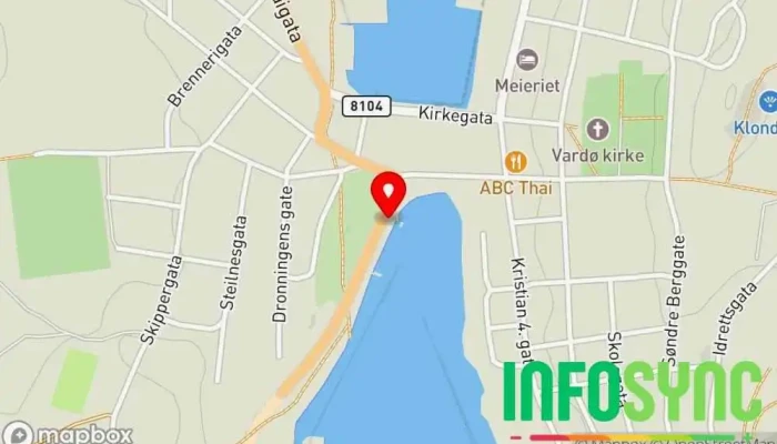 kart over Vardø E75 Turistattraksjon i Vardø