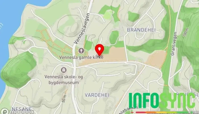 kart over Vennesla skole Barneskole i Vennesla