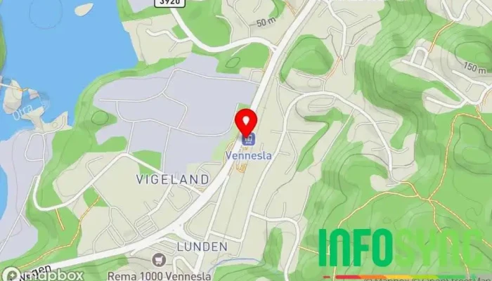kart over Vennesla stasjon Parkeringsplass i Kristiansand