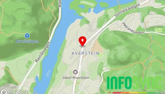 kart over Venneslavegen 189 Bussholdeplass i Vennesla