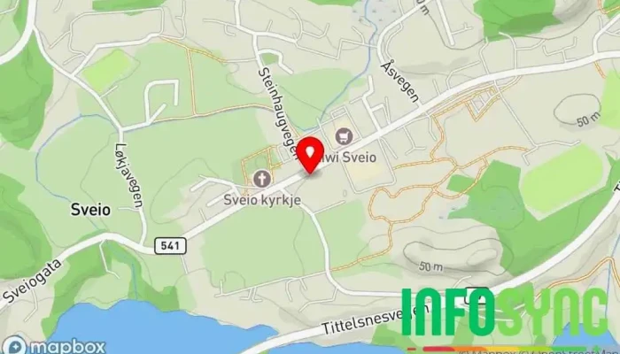kart over Vestavind AS Bygdeblad for Sveio Avisutgiver i Sveio