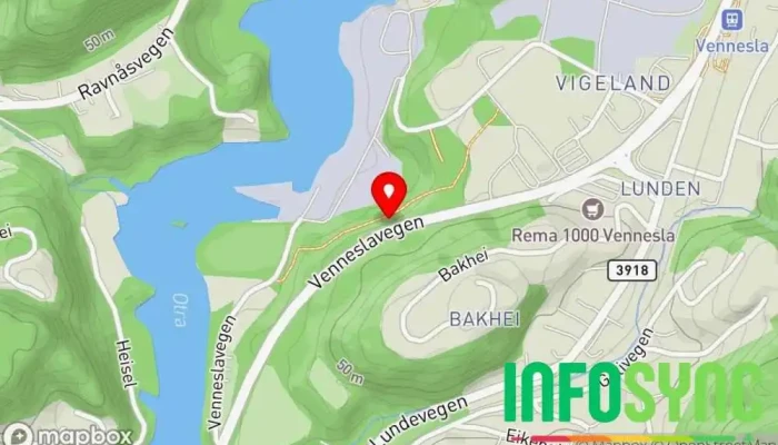 kart over Vigeland Turområde i Vennesla
