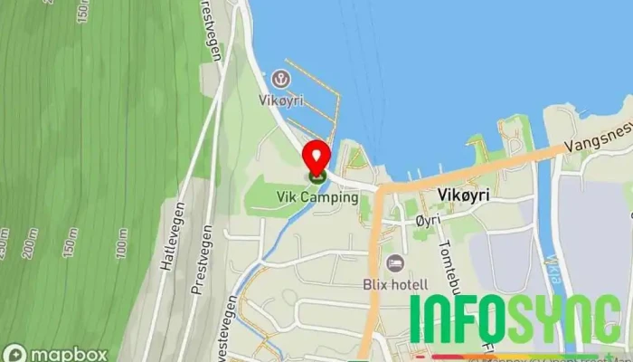 kart over Vik camping (Vik i Sogn) Hytteutleie, Campingplass i Vik i Sogn