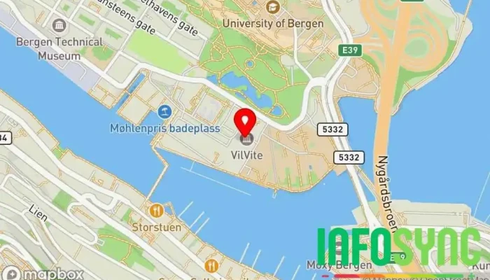 kart over VIS Bedriftsrådgivning i Bergen