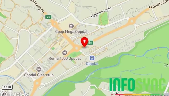 kart over Visit Oppdal As Turistinformasjon i Oppdal