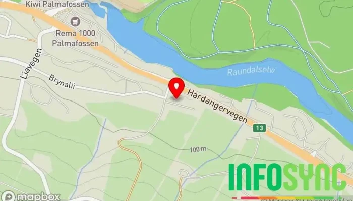 kart over Voss Kran AS Kranservice i Voss