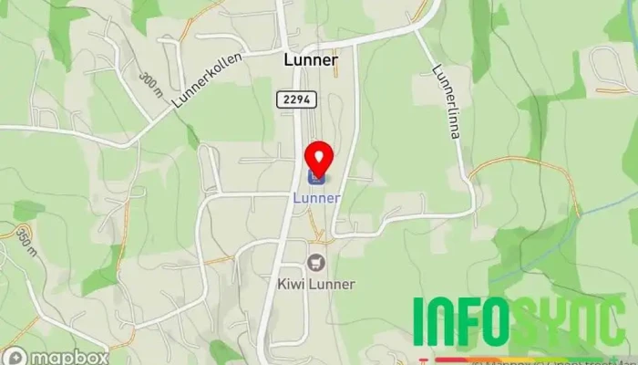 kart over VY Lunner Hovedkontor i Lunner