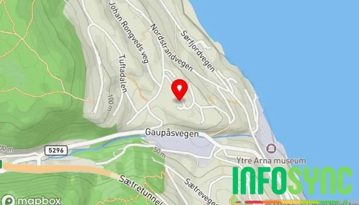 kart over Ytre Arna  i Bergen