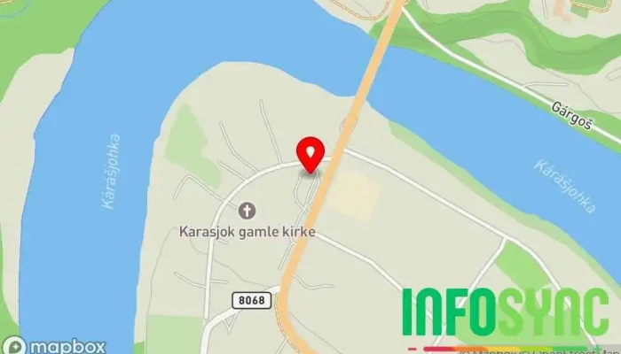 kart over YX Karasjok Bensinstasjon i Karasjok
